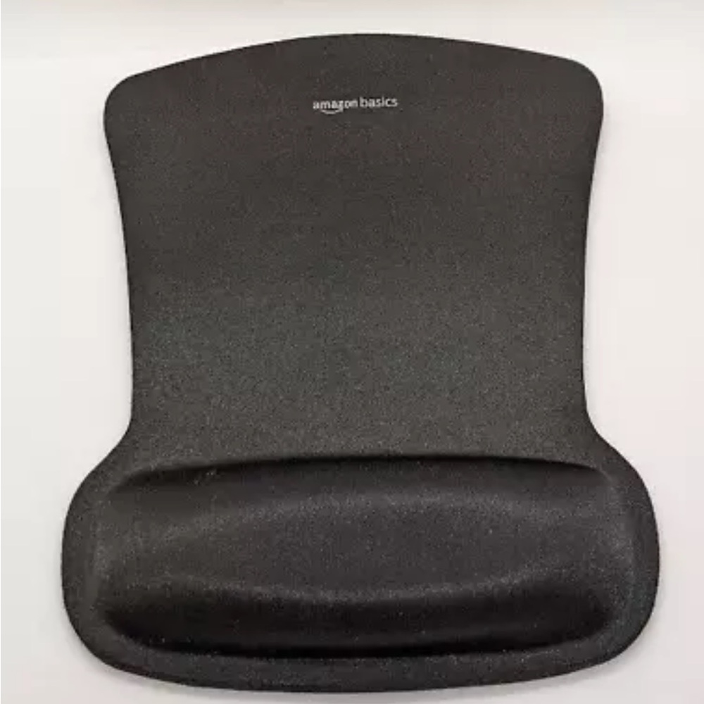 Amazon Basics Rectangular Erganomic gel computer mouser pad.